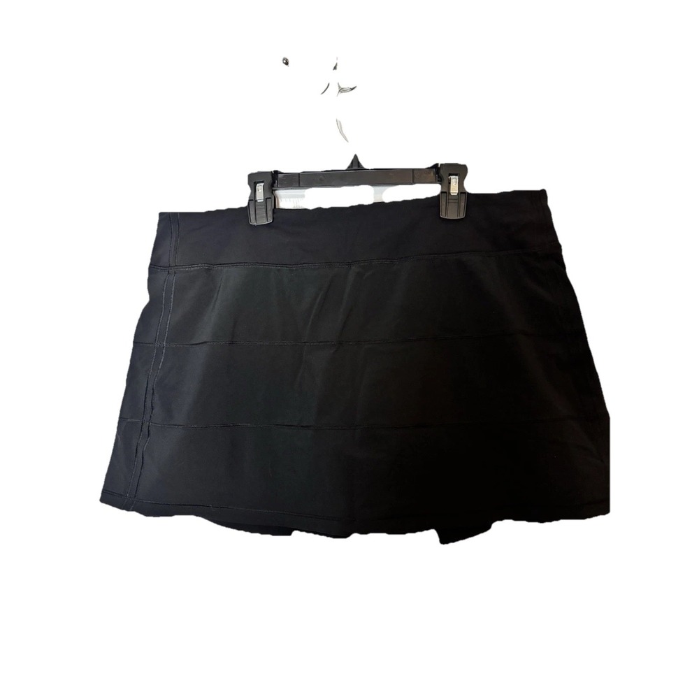 Lululemon Pace Rival Skirt Size 12 Tall Black Long Tennis Lined Skort